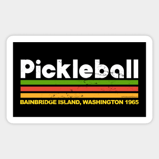 Vintage Pickleball Design - Bainbridge Island, Washington Magnet